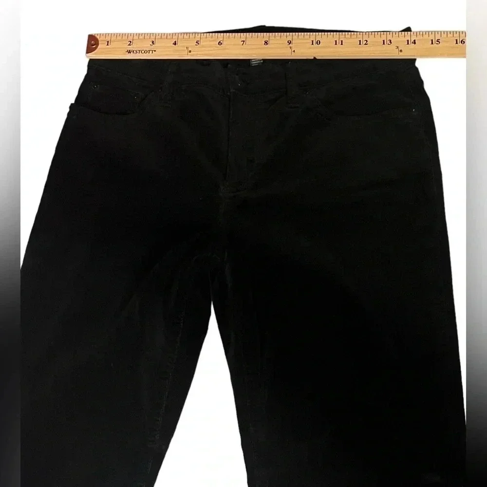 LRL Micro Corduroy Straight Leg Pants Classic Black Size 4